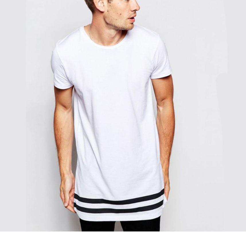 Printed Striped T-Shirts Short Sleeve Round Neck