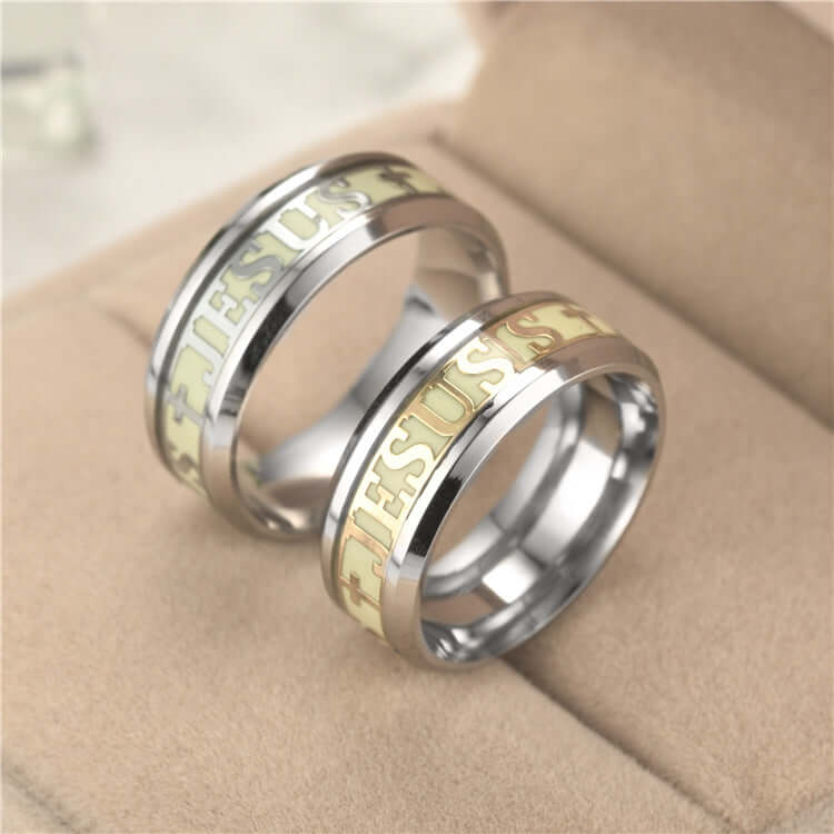 Glow in the Dark Christian Jesus Ring for Men and Women
