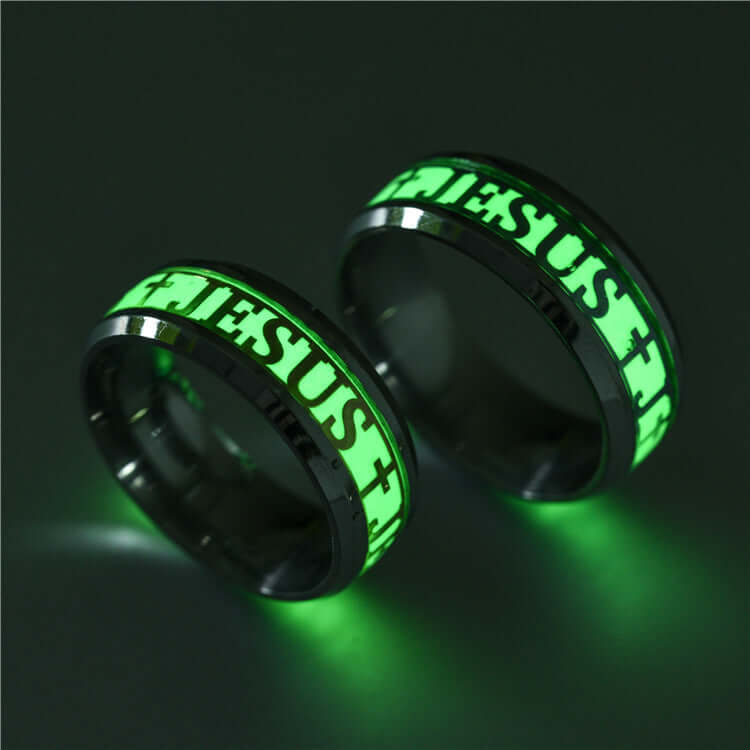 Glow in the Dark Christian Jesus Ring for Men and Women