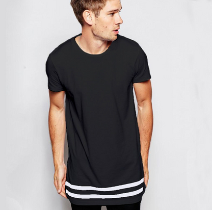 Printed Striped T-Shirts Short Sleeve Round Neck