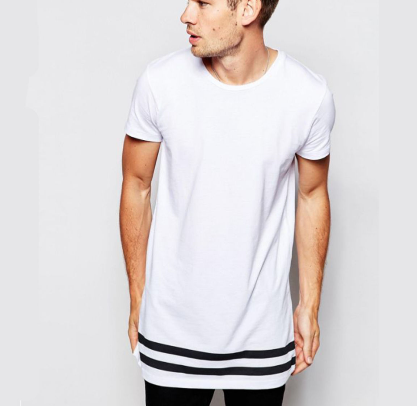 Printed Striped T-Shirts Short Sleeve Round Neck