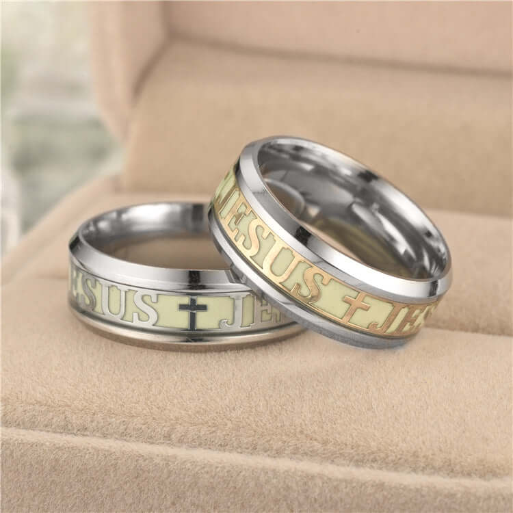 Glow in the Dark Christian Jesus Ring for Men and Women