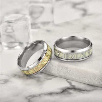 Glow in the Dark Christian Jesus Ring for Men and Women