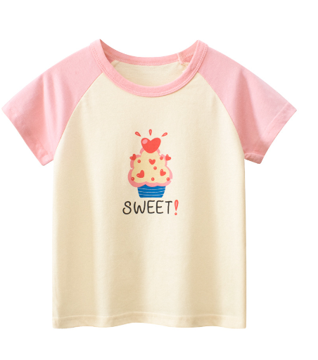 Girls Short Sleeve T-Shirts for Children and Babies