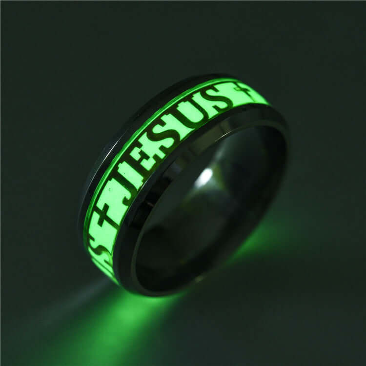 Glow in the Dark Christian Jesus Ring for Men and Women