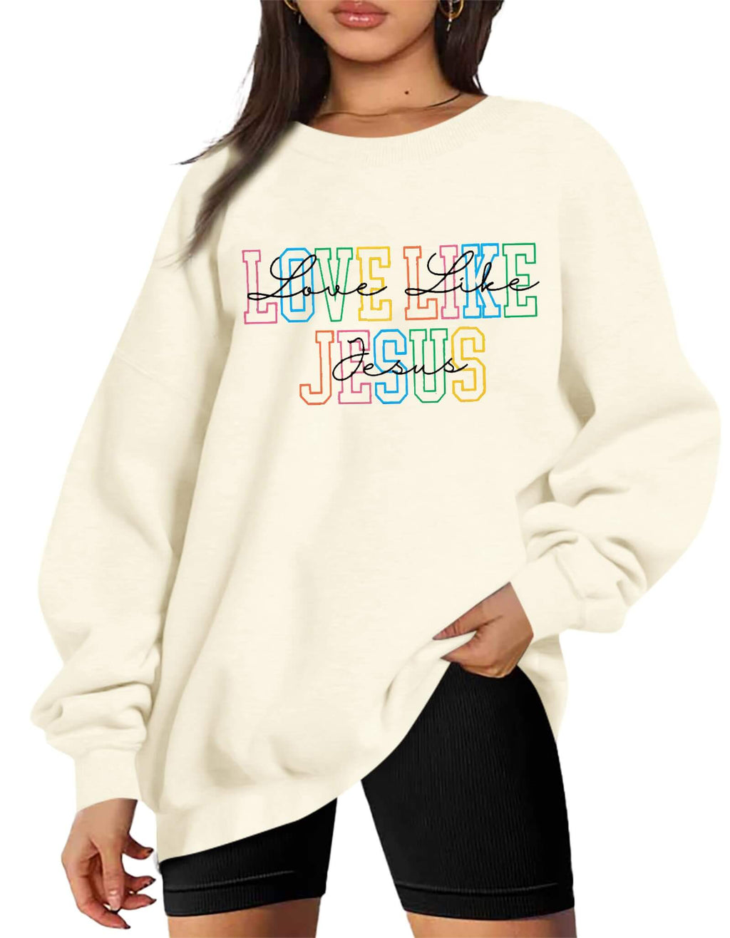 Christian Sweatshirt for Women Oversized Faith Pullover