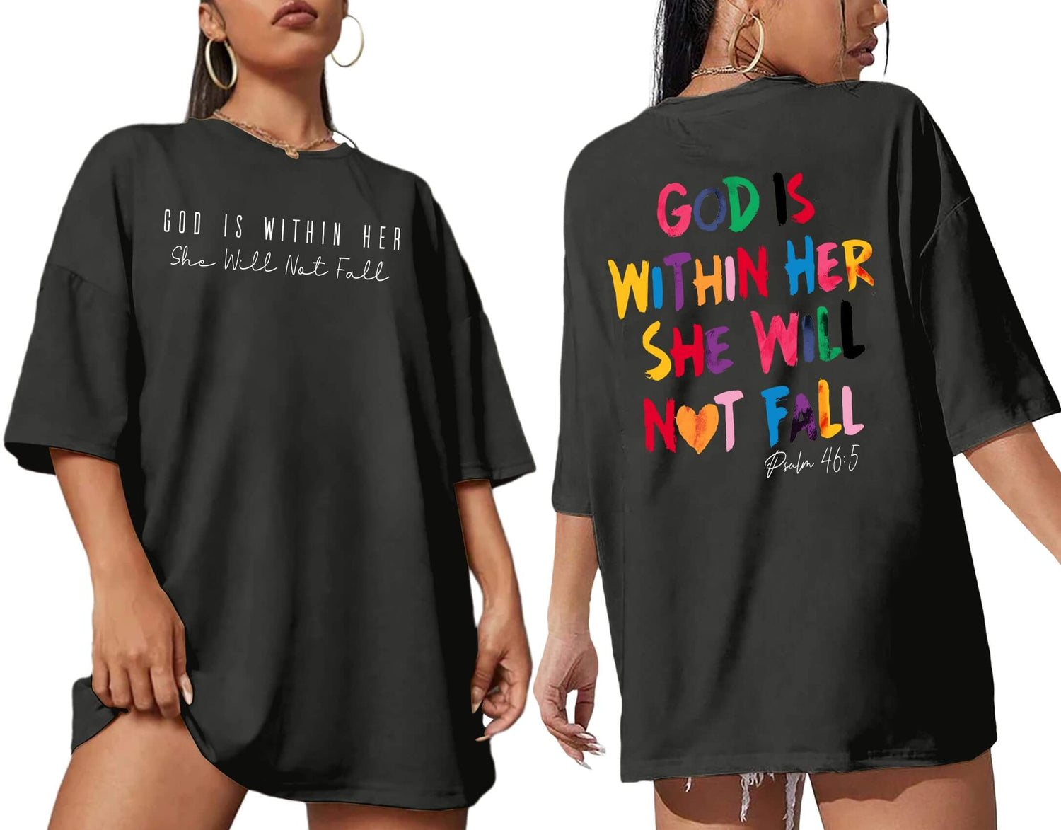 Christian T Shirts for Women Oversized Faith Graphic Tee