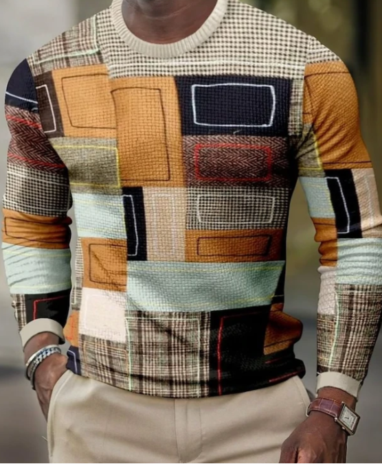 3D Long Sleeve T-Shirts for Men Casual Pullover