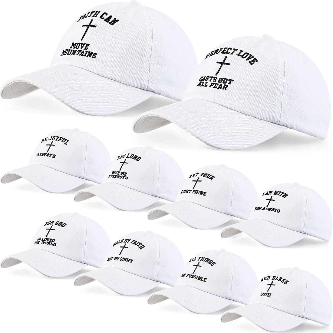 Christian Hats Bulk Faith Inspired Caps Pack