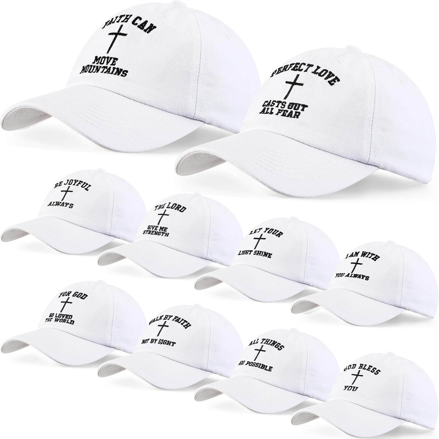 Christian Hats Bulk Faith Inspired Caps Pack